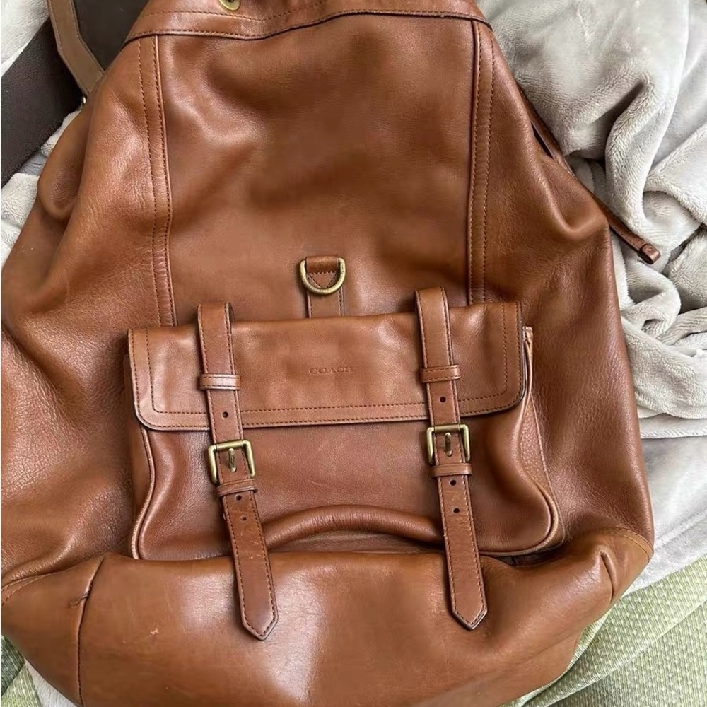 Coach Brown Leather Bag with Gold Hardware